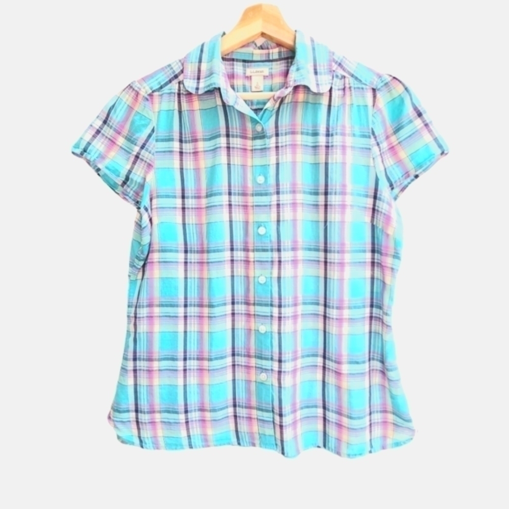 L.L.Bean Bright Soft Plaid Button-down